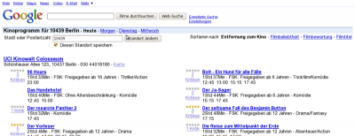 Google Kino-Suche