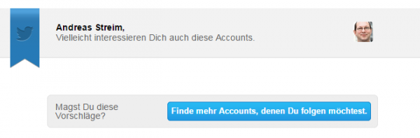 Twitter schlägt mir was vor